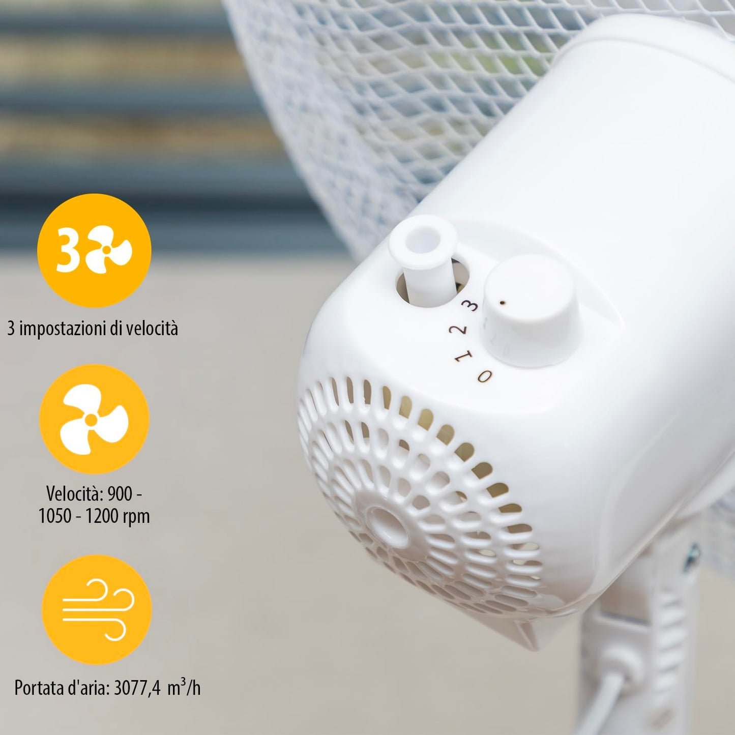 Tristar Ventilatore a piantana - 40 cm - Altezza regolabile 85 - 115 cm - Bianco (VE-5755)