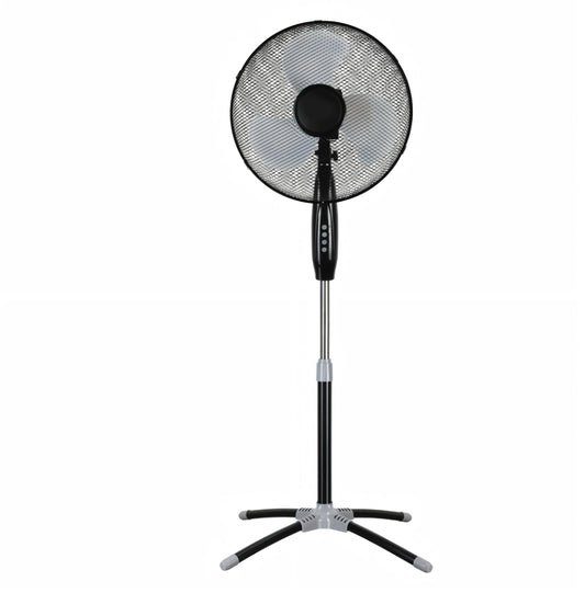 EMPOTEC FS-40B-1 Ventilatore a Piantana 45W Pale da 40cm 3 Velocità Oscillazione Regolabile Testa Inclinabile Altezza 130 cm Base 60cm Anti-Ribaltamento Camera Da Letto Cucina Terrazzo Giardino